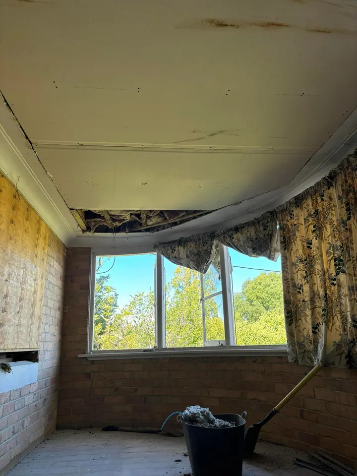 Castlemaine sunroom ceiling replaced after water damage
