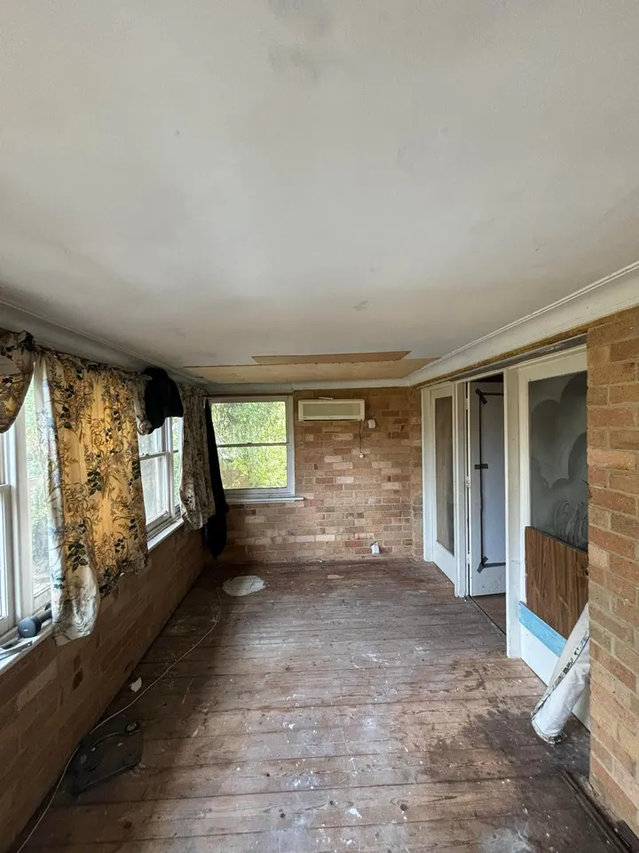 Castlemaine sunroom ceiling collapsed from water damage