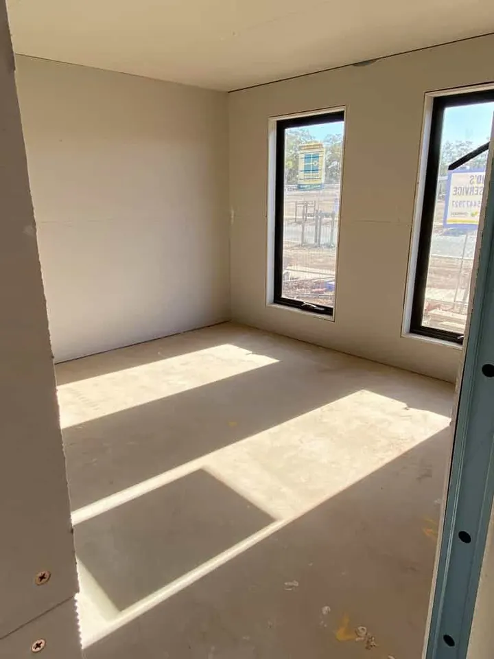 Master bedroom plastered and sanded ready for paint